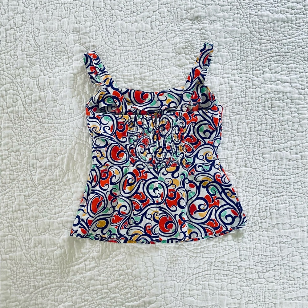 Colorful Swirl Patterned Women's Top - Picture 2 of 6